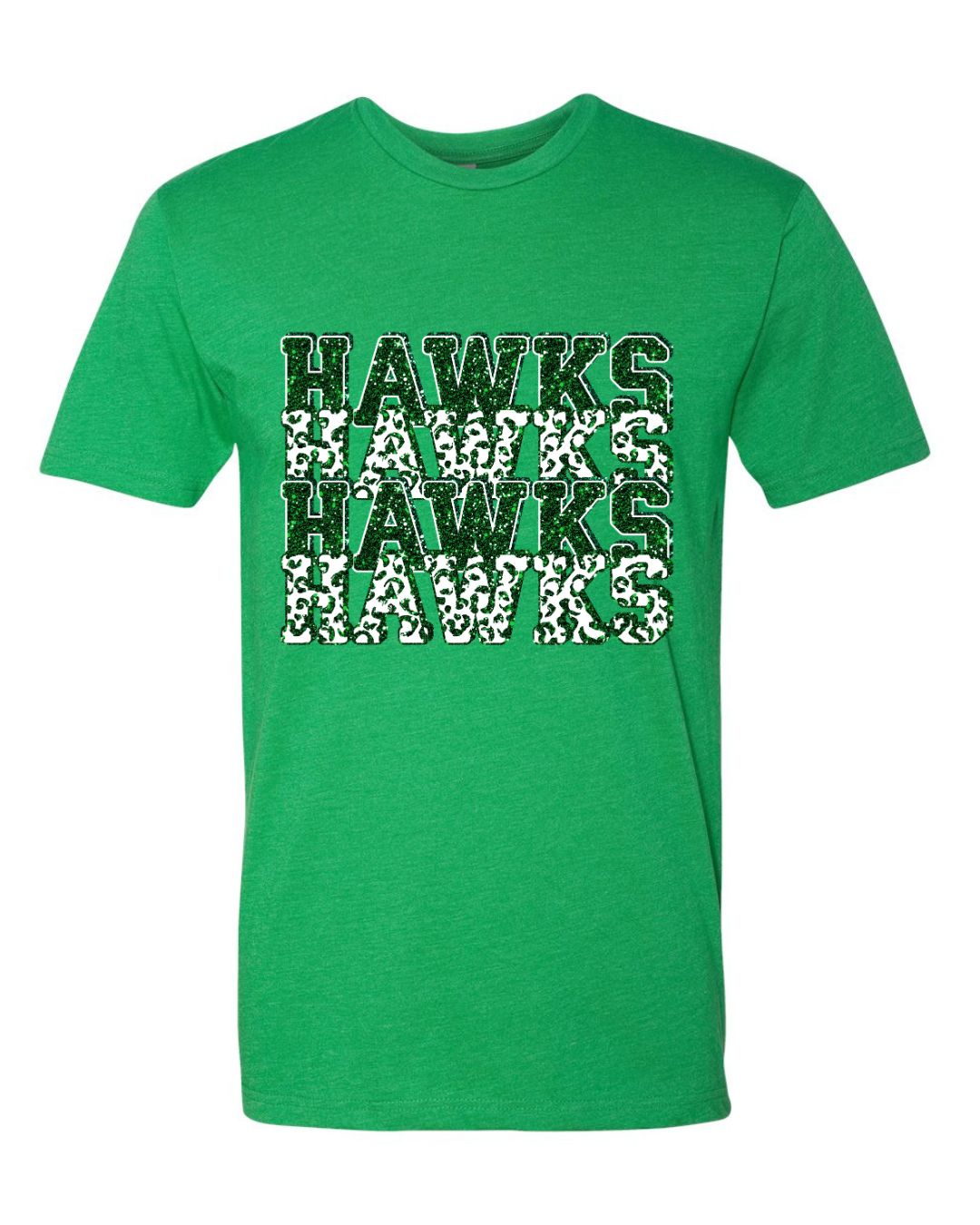 Adult-NL-Hawks Stacked Faux Glitter/Leopard